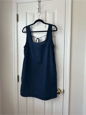 Lou & Grey Sleeveless Tie-Back Linen Blend Dress. Size Medium